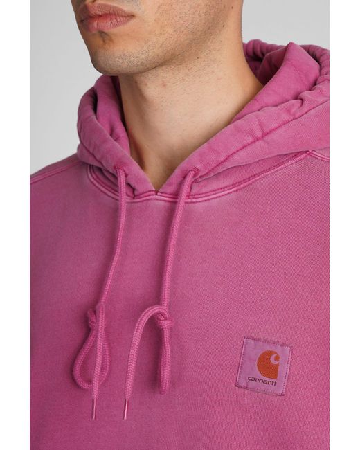 Carhartt Pink Sweatshirt In Bordeaux Cotton for men