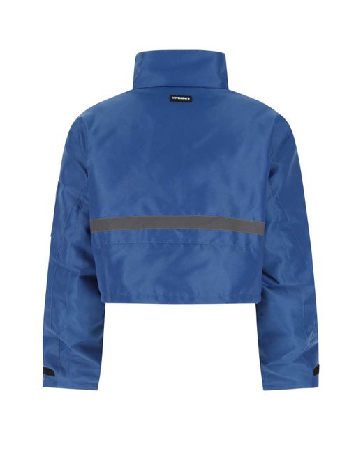 Vetements Blue Polyester Padded Jacket for men