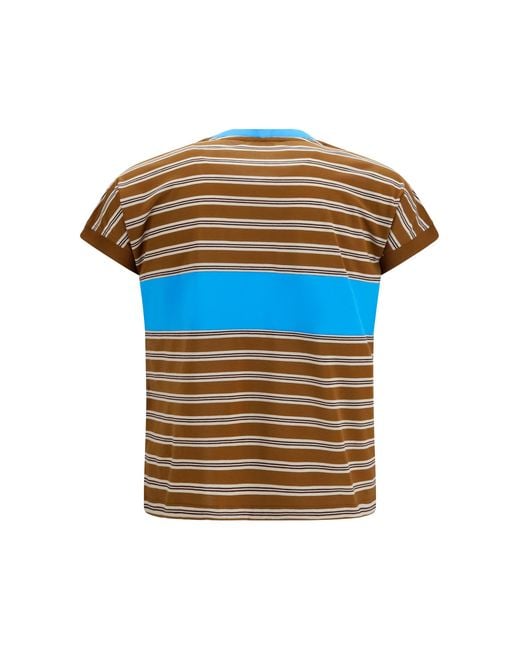 Versace Blue Striped Cotton T-Shirt T-Shirts for men