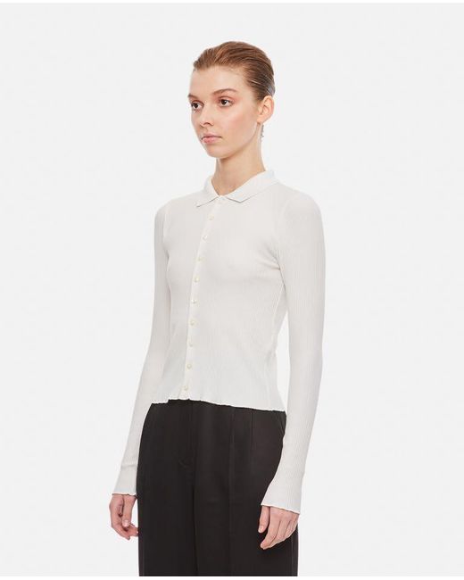 Polo Ralph Lauren Long Sleeves Blouse in White | Lyst