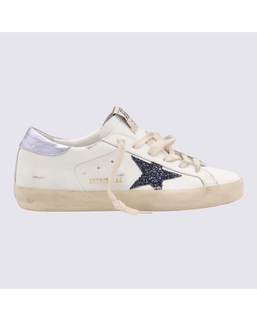 Golden Goose Women's White And Lilac Leather Super Star Sneakers
