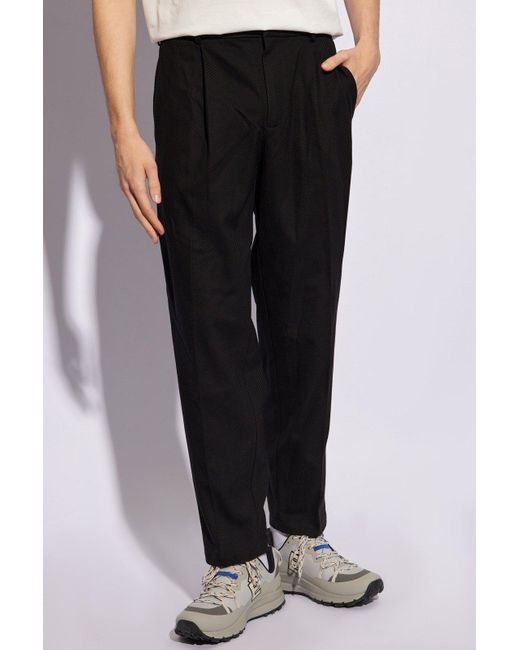 Emporio Armani Black Trousers With Tapered Legs, for men