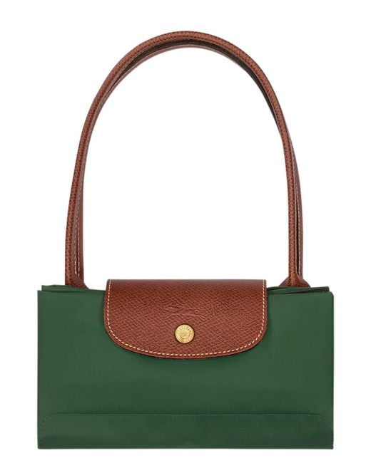 Longchamp Green 'Le Pliage Original' Tote Bag With Embossed Logo