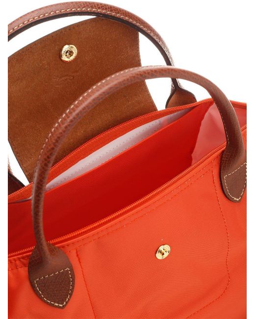 Longchamp Red Le Pliage Zip-up Small Tote Bag