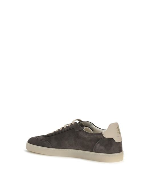 Brunello Cucinelli White Suede Sneakers Upper: Calf Leather Trainers for men