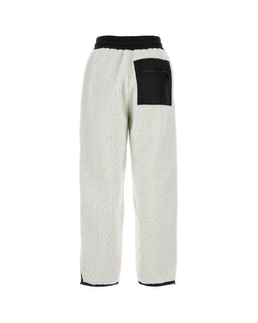 Palm Angels White Teddy Fabric Joggers