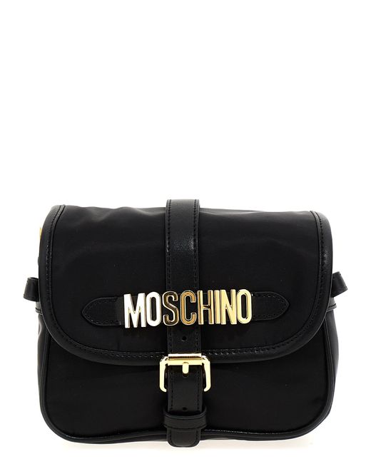 Moschino Black Logo Shoulder Strap Hand Bags