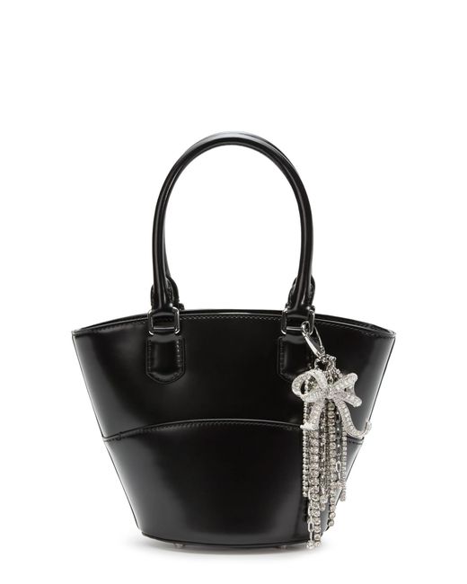 Self-Portrait Black Leather Shoulder Bag With Charms