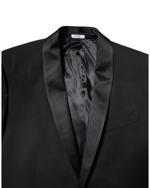 Dolce & Gabbana Black Wool Single Breasted 2 Piece Suit for men