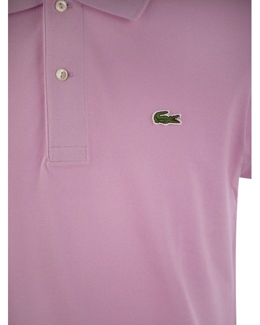 Lacoste Pink Classic Fit Cotton Pique Polo Shirt for men