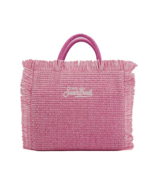 Mc2 Saint Barth Pink Colette Straw Bag