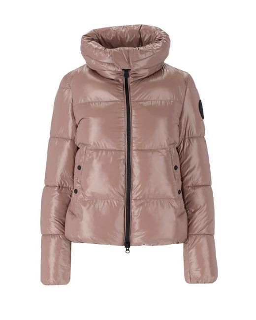 Save The Duck Isla Withered Rose Cropped Padded Jacket in Brown | Lyst