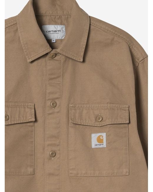 Carhartt Brown Shirt Kelly Cotton Cooper Twill for men