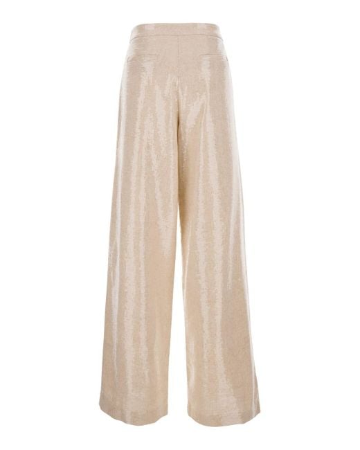 FEDERICA TOSI Natural Trousers With Sequins