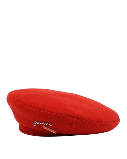 Barbour Women's Red Wool Logo Basque