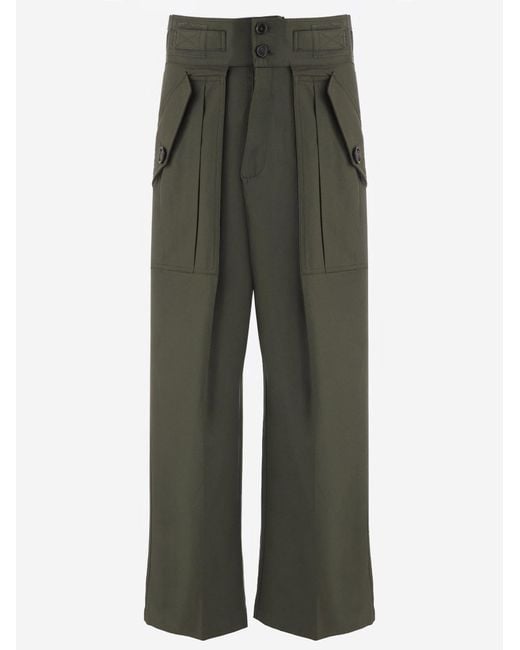 Frankie Shop Green Cotton Trousers