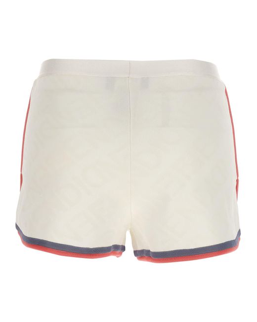 Fendi White Logo Shorts