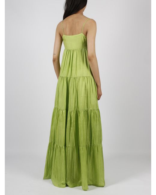 THE ROSE IBIZA Green Formentera Silk Long Dress