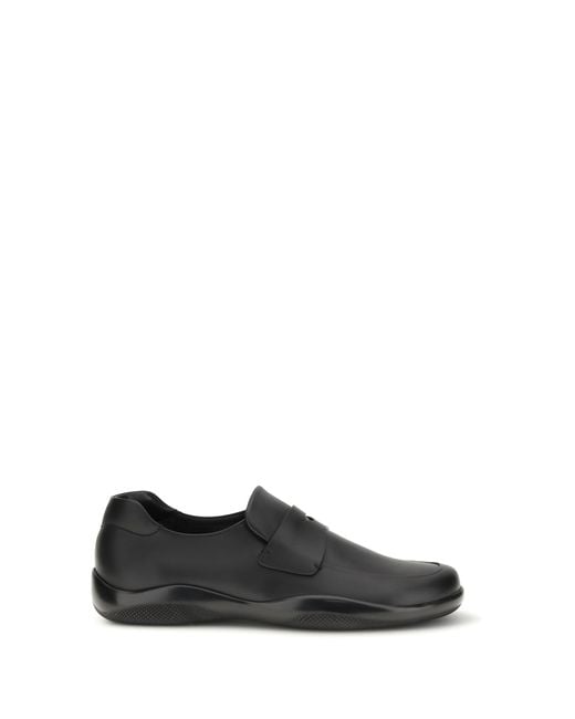 Prada White Toblach Leather Loafers for men
