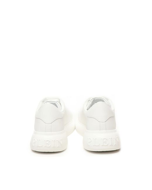 Philipp Plein White Hexagon Low Top Sneakers for men