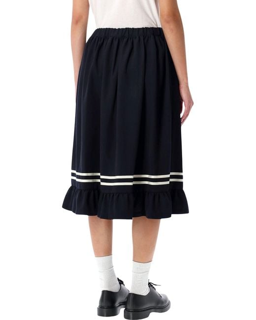Comme des Garçons Black Wool Midi Skirt
