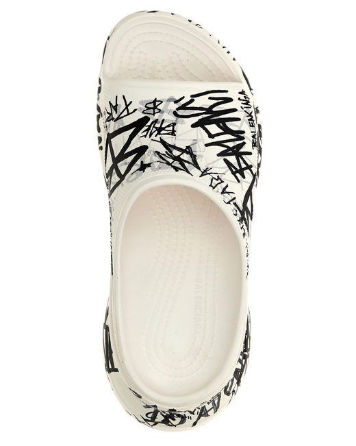 Balenciaga White Pool Crocs Sandals