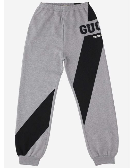 Gucci Gray Joggers Cotton Trousers for men