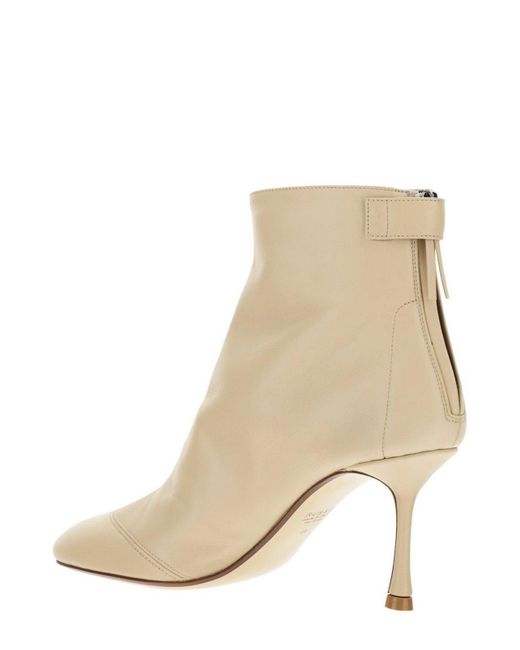 Francesco Russo Natural Round-Toe Ankle-Length Boots