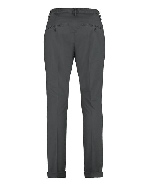 Dondup Gray Gaubert Stretch Cotton Trousers Elastane for men