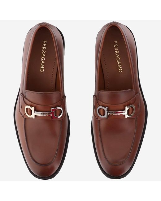 Ferragamo Brown Leather Loafers Calf for men