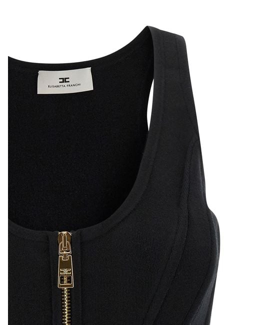 Elisabetta Franchi Black Bustier Top