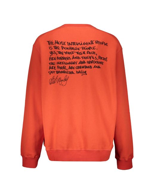 DSquared² Red Printed Cotton Sweatshirt for men
