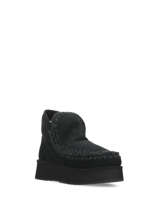 Mou Black Mini Eskimo Platform Boots