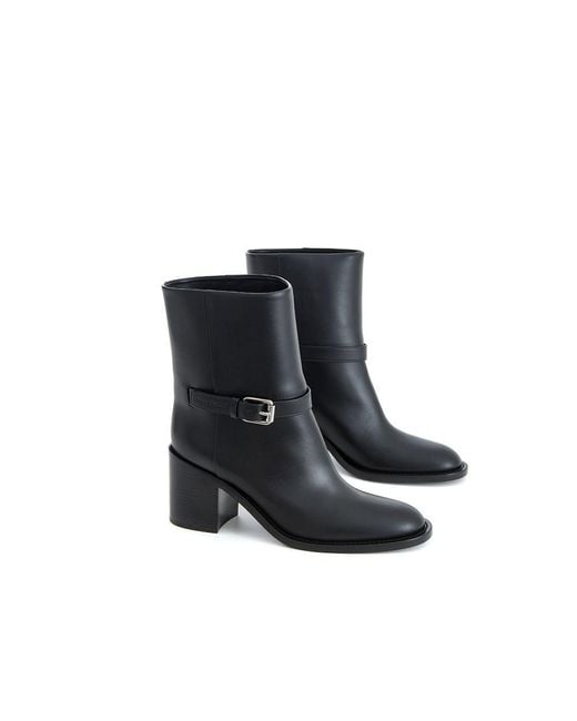 Burberry Gray Leather Ankle Boots
