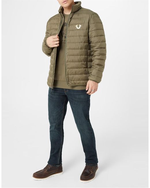 True Religion Natural Horseshoe Logo Puffer Jacket Clothing Coats for men