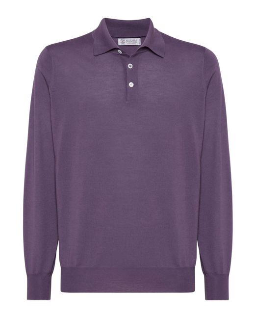 Brunello Cucinelli Purple Amaranth Polo Shirt for men