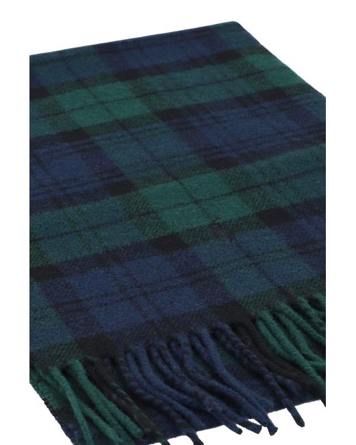 Ralph Lauren Blue Scottish Scarf In Wool for men