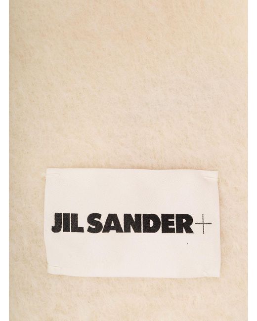 Jil Sander Plain Scarf Label Logo in Natural | Lyst