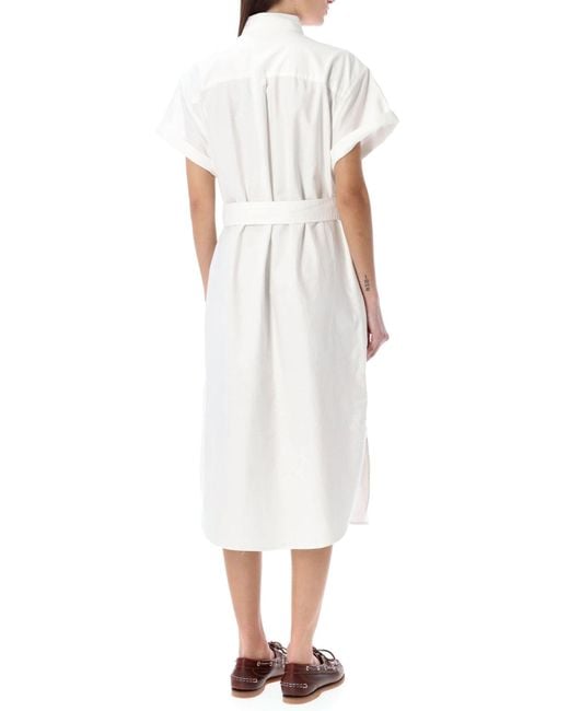 Polo Ralph Lauren White Belted Oxford Shirtdress