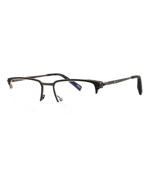 Chopard Metallic Eyeglasses Rectangle Semi Rim, Shiny Gunmetal Frame And Clear Demo Lenses Lens Vchl20V0K56