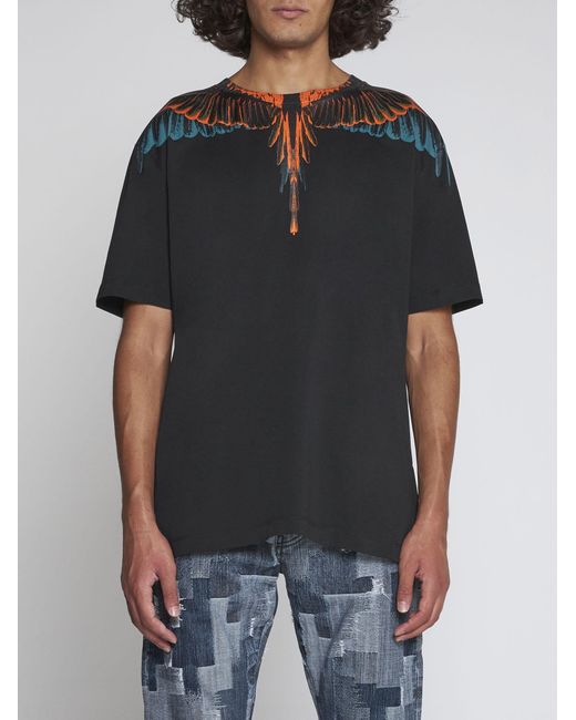 Marcelo Burlon Black Icon Wings Cotton T-Shirt for men