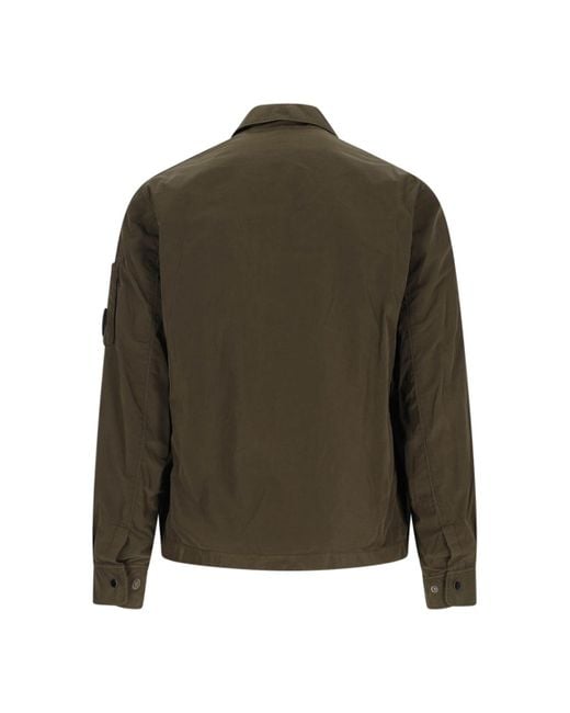 C P Company Green Logo Shirt Jacket for men
