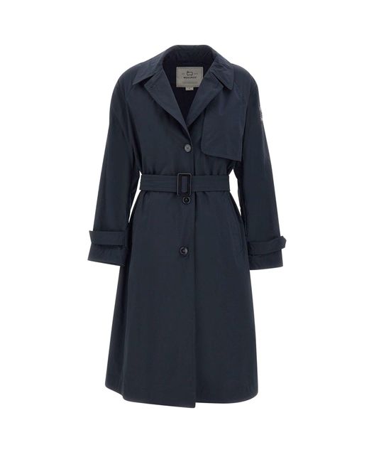 Woolrich Blue Summer Trench Coat