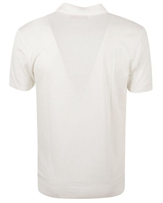 Orlebar Brown White Jarrett Jacquard Knit Polo Shirt for men