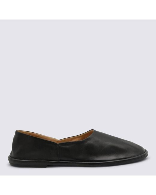 The Row Black Leather Flats