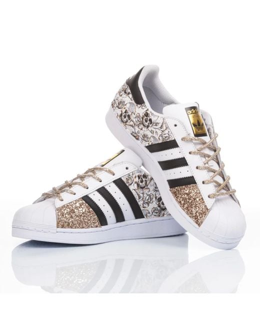 MIMANERA Multicolor Adidas Superstar Diamond Skull Customized