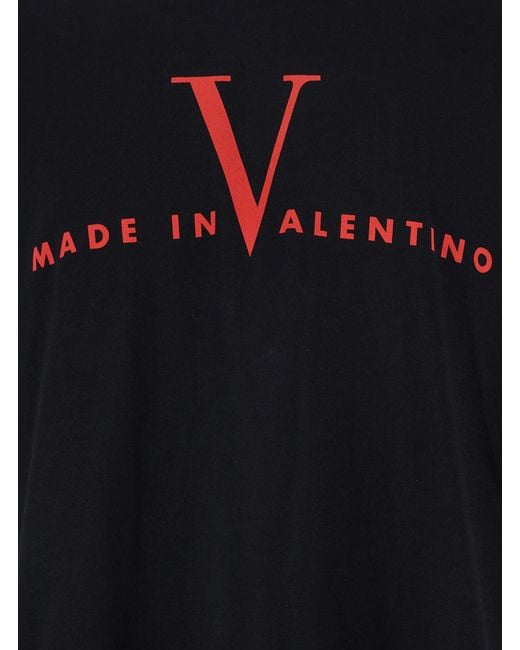 Valentino Black T-Shirt Crew Neck Cotton T-Shirts for men