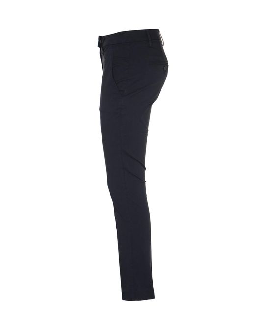 Dondup Blue Cropped Slim Fit Trousers