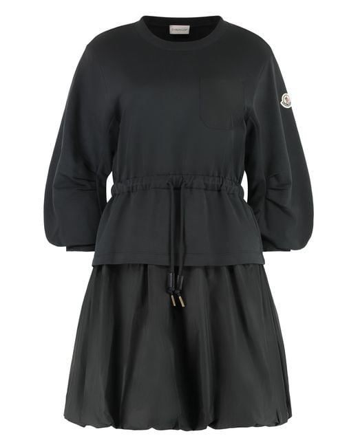 Moncler Black Cotton Mini-Dress