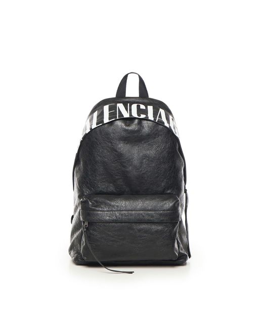 Balenciaga Men's Black Editor Logo Backpack